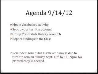 Agenda 9/14/12