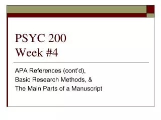 PSYC 200 Week #4