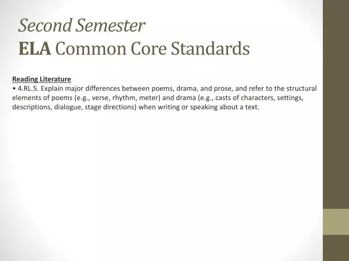 second semester ela common core standards