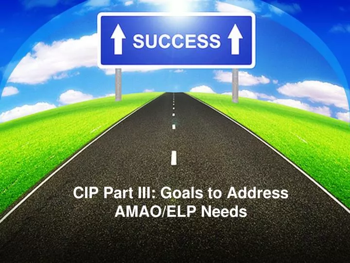 cip part iii goals to address amao elp needs