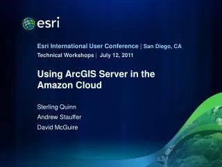 Using ArcGIS Server in the Amazon Cloud