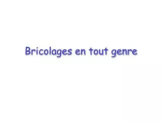 bricolages en tout genre