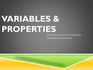 Variables &amp; Properties