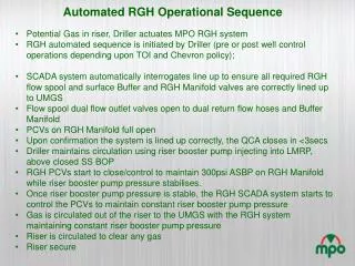 Automated RGH Operational Sequence
