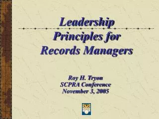 Leadership Principles for Records Managers