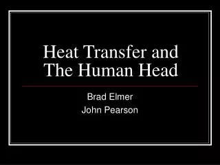 heat transfer and the human head