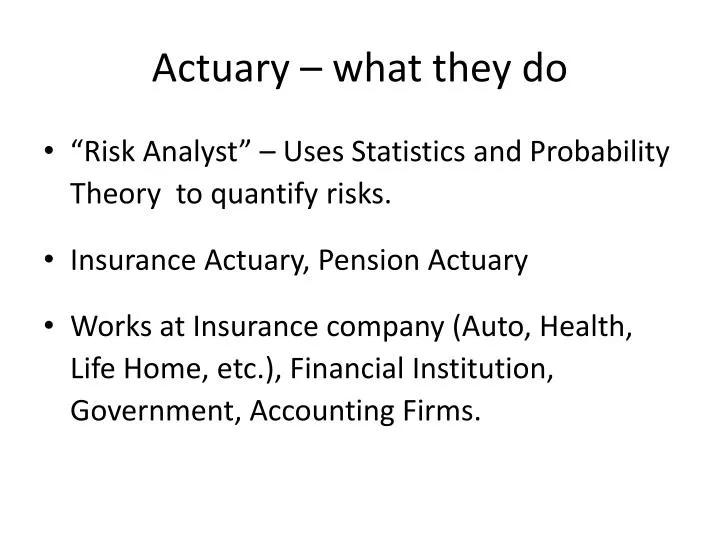 actuary what they do