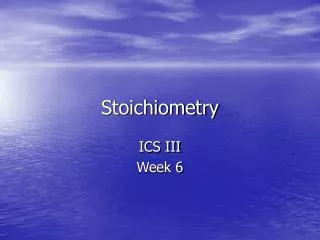 Stoichiometry