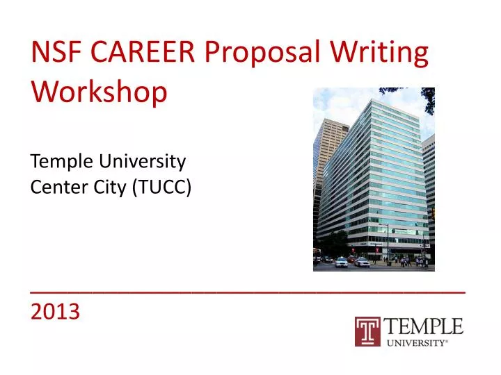 nsf career proposal writing workshop temple university center city tucc 2013
