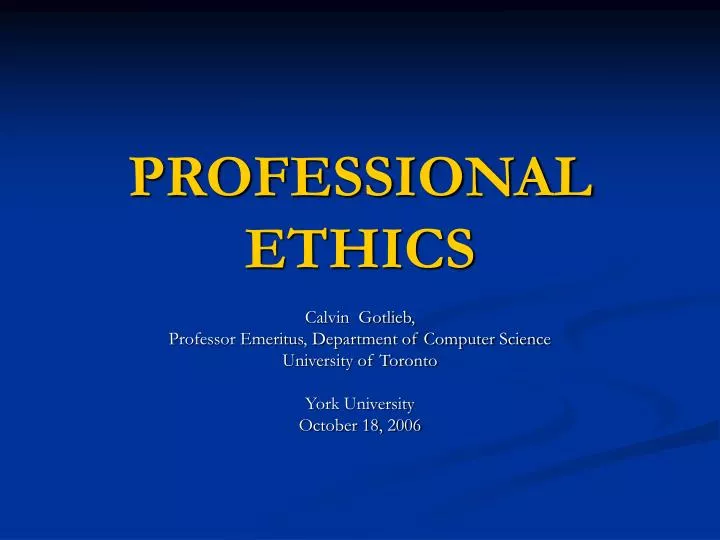 professional ethics