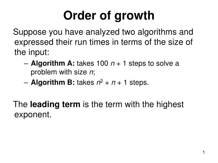 order of growth