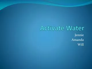 activate water