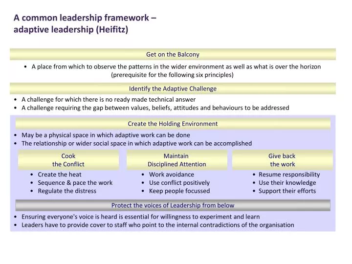a common leadership framework adaptive leadership heifitz