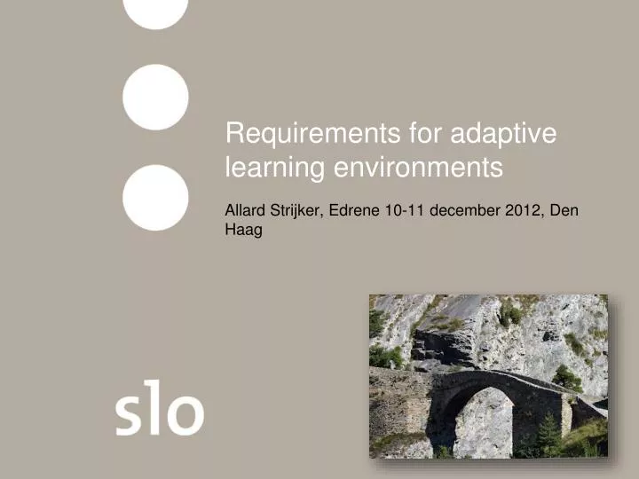 requirements for adaptive learning environments