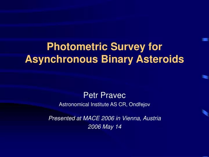 photometric survey for asynchronous binary asteroids