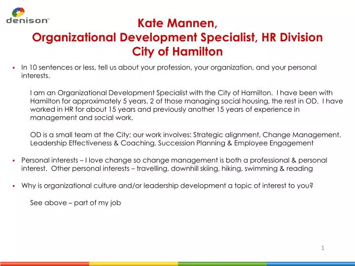 kate mannen organizational development specialist hr division city of hamilton