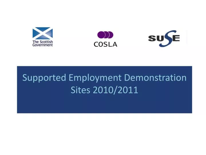 supported employment demonstration sites 2010 2011