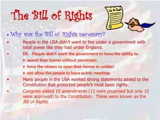 The Bill of Rights