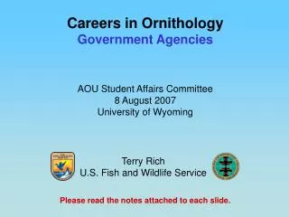 Careers in Ornithology Government Agencies