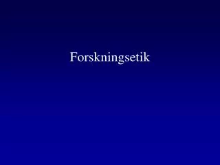 forskningsetik