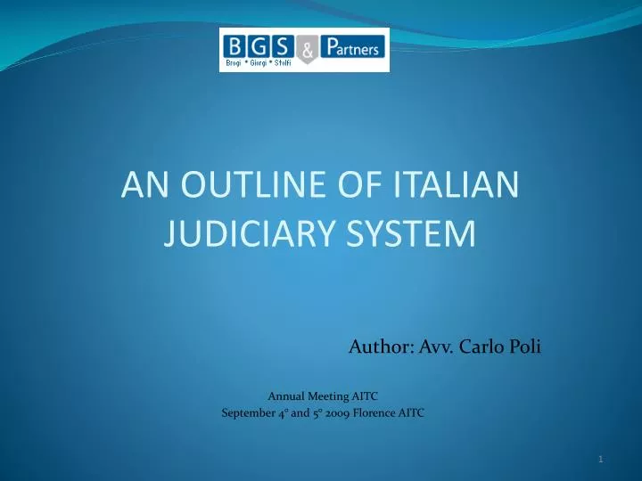 an outline of italian judiciary system