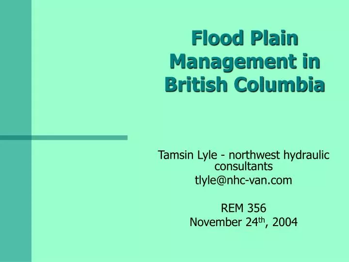 flood plain management in british columbia