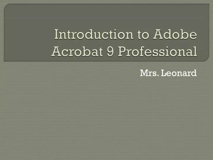 introduction to adobe acrobat 9 professional