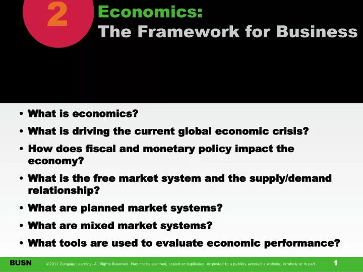 economics the framework for business