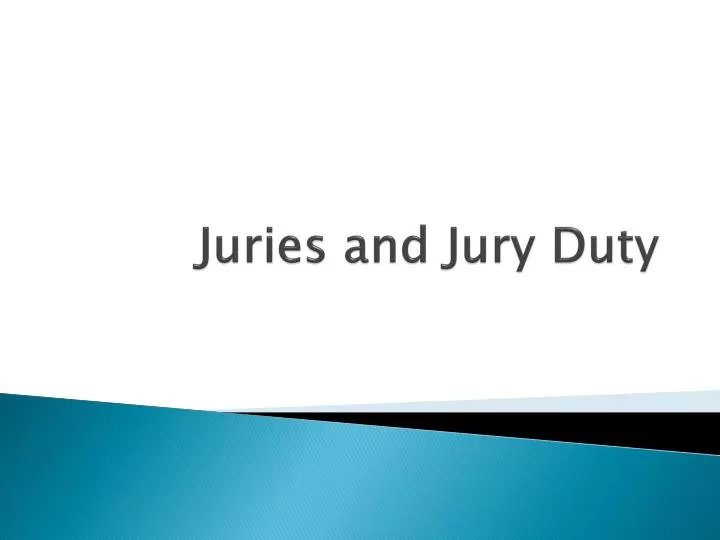 juries and jury duty