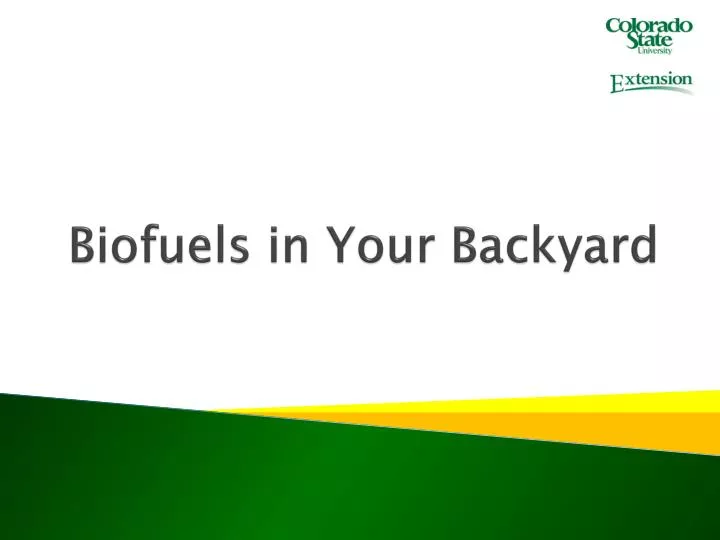 biofuels in your backyard