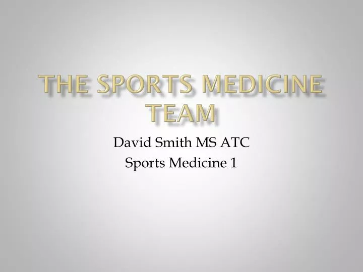 the sports medicine team