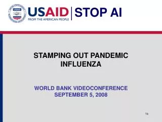 STAMPING OUT PANDEMIC INFLUENZA