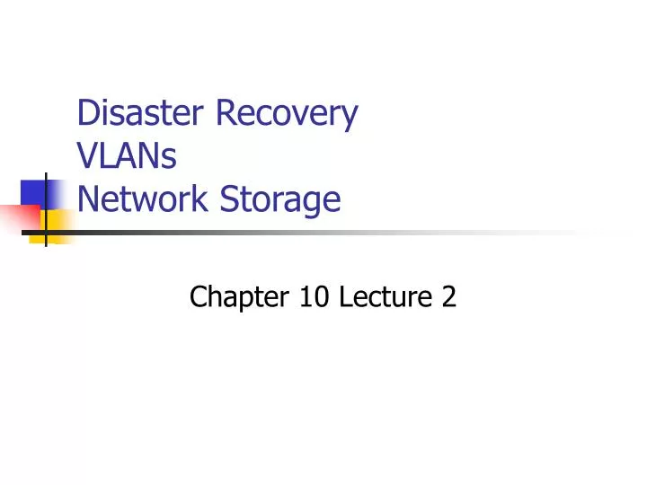 disaster recovery vlans network storage