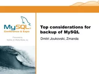 Top considerations for backup of MySQL