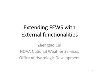Extending FEWS with External functionalities