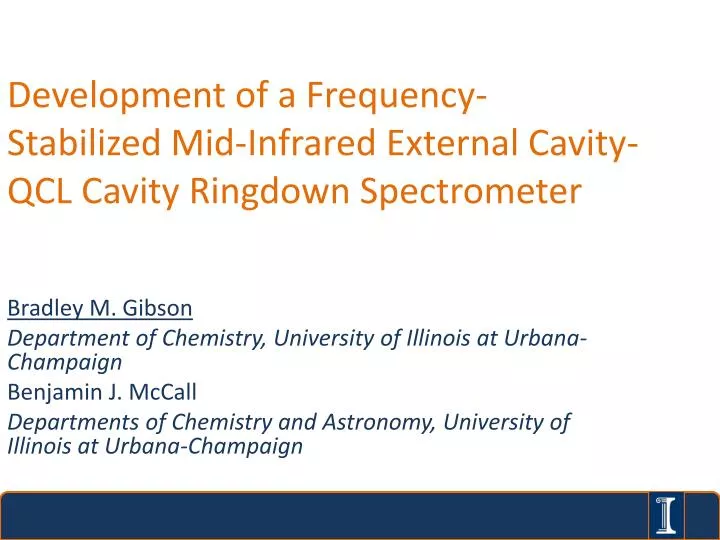 development of a frequency stabilized mid infrared external cavity qcl cavity ringdown spectrometer