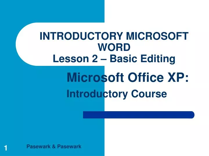 introductory microsoft word lesson 2 basic editing