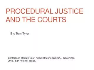 Procedural justice and the courts