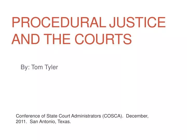 procedural justice and the courts