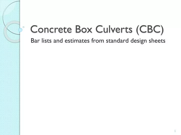 concrete box culverts cbc