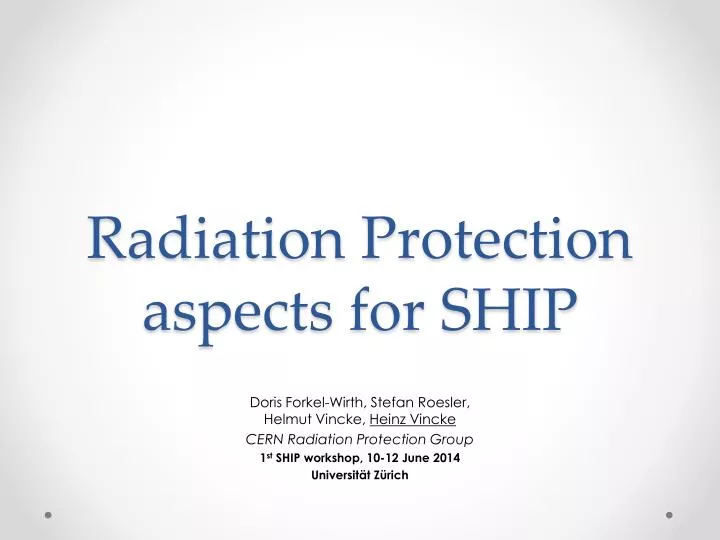radiation protection aspects for ship