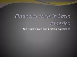 Financial crisis in Latin America