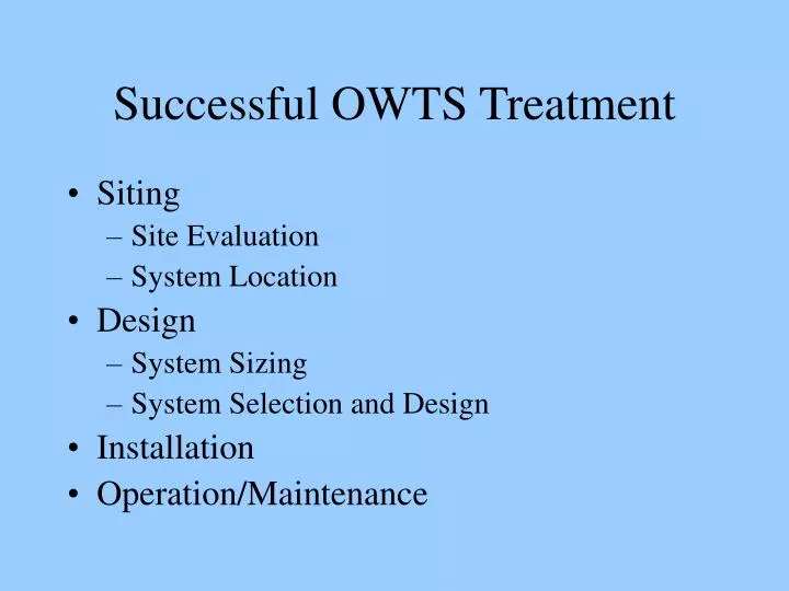 successful owts treatment