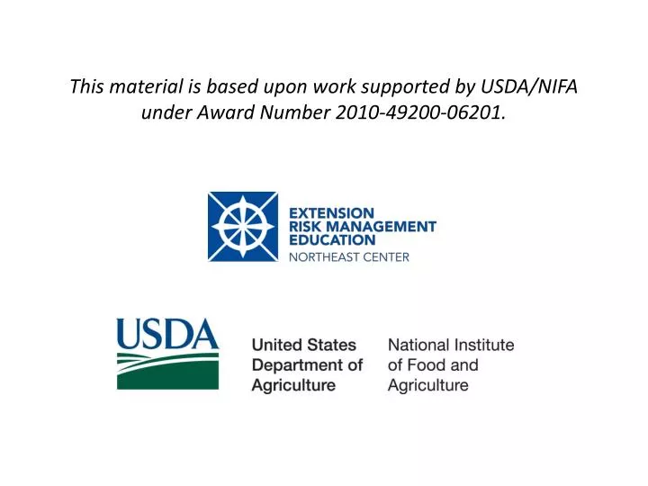 this material is based upon work supported by usda nifa under award number 2010 49200 06201