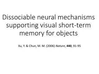Dissociable neural mechanisms supporting visual short-term memory for objects