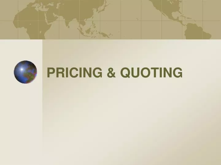 pricing quoting