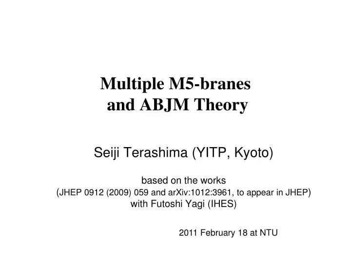 multiple m5 branes and abjm theory