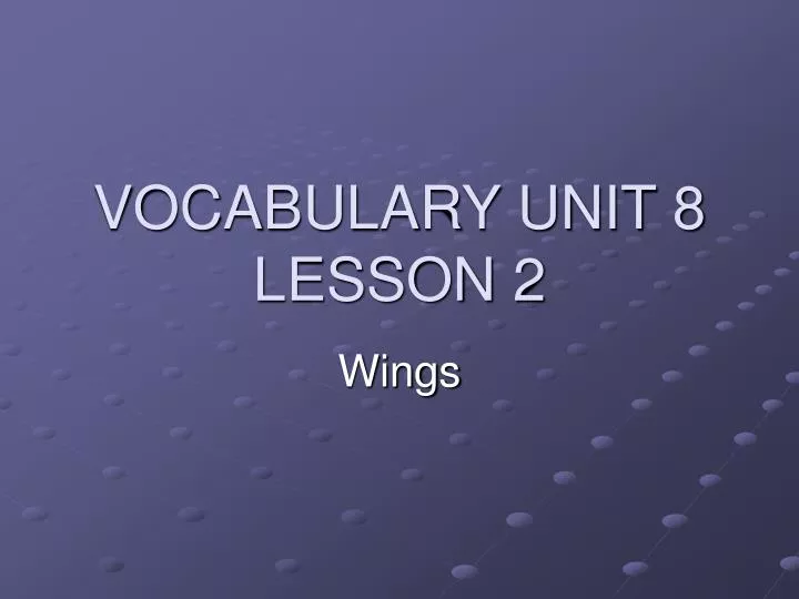 vocabulary unit 8 lesson 2