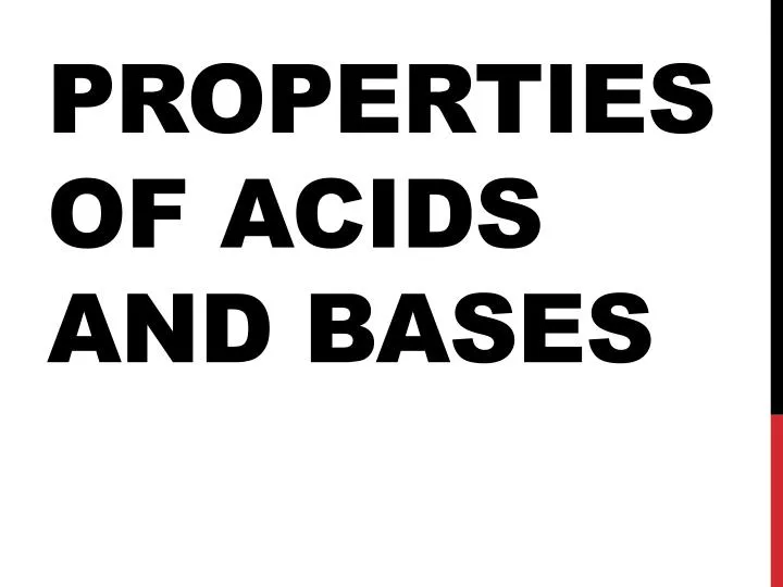 properties of acids and bases