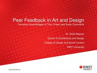 Peer Feedback in Art and Design Formative Assemblages of Text, Drawn and Audio Comments